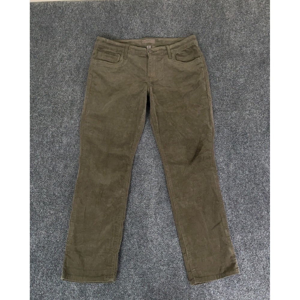 Kut Catherine Boy Friend Womens Green Corduroy Pants Straight leg Cotton Size 8P